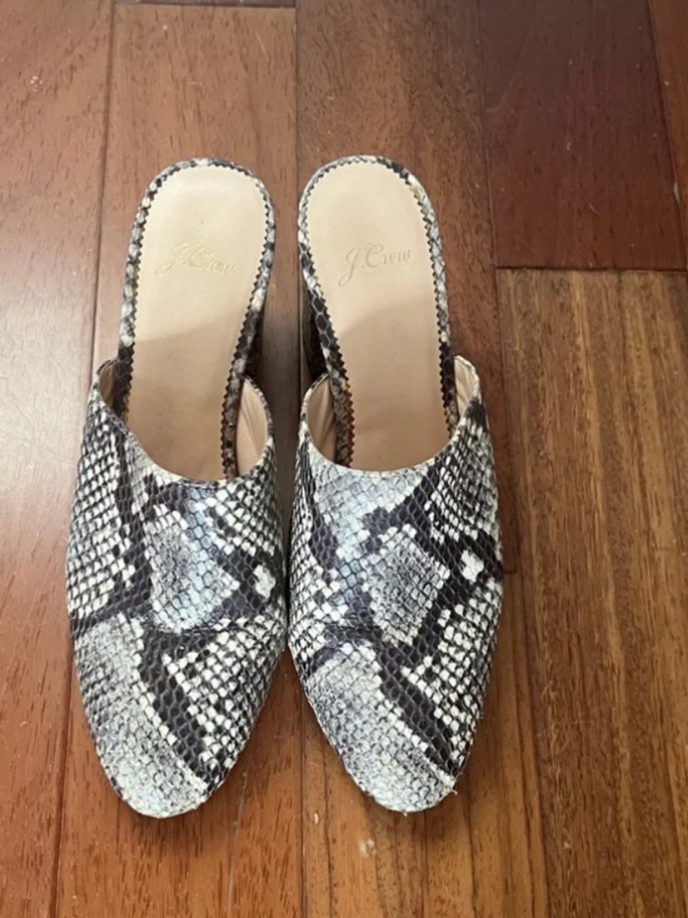 J Crew Snakeskin Sofia Pump mule